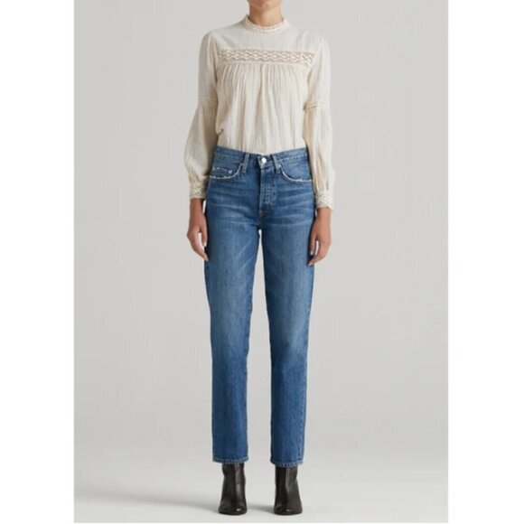 💕EDWIN💕 Cai High Waist Straight Leg Jeans Lumineer 100% Cotton Rigid 32 NWT - Picture 6 of 16